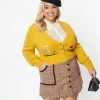 Trending Smak Parlour Plus Size Mustard Mushrooms & Deer Cardigan