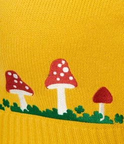 Trending Smak Parlour Plus Size Mustard Mushrooms & Deer Cardigan