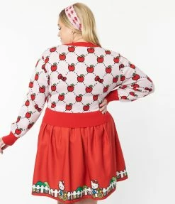Clothing Hello Kitty X Smak Parlour Plus Size Pink & Red Apple Cardigan