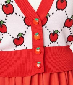 Clothing Hello Kitty X Smak Parlour Pink & Red Apple Cardigan