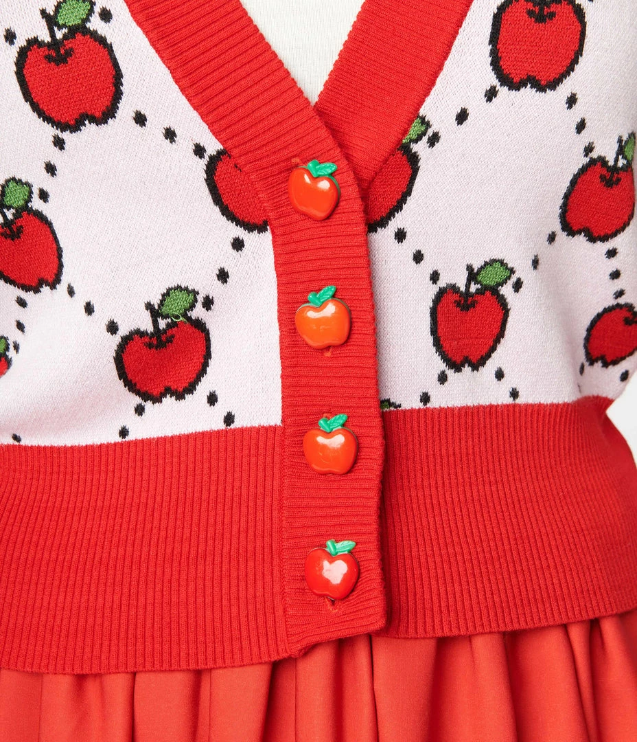 Clothing Hello Kitty X Smak Parlour Pink & Red Apple Cardigan