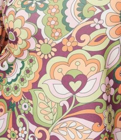 Smak Parlour Plus Size Orange & Green Paisley Downtown Scene Mini Dress