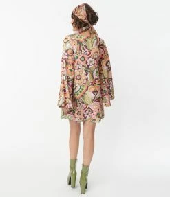 Smak Parlour Orange & Green Paisley Downtown Scene Mini Dress Trending