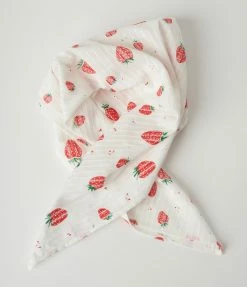 New Arrivals! Unique Vintage White & Red Strawberry Print Hair Scarf