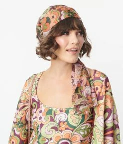 Smak Parlour Floral Mod Paisley Print Long Hair Scarf