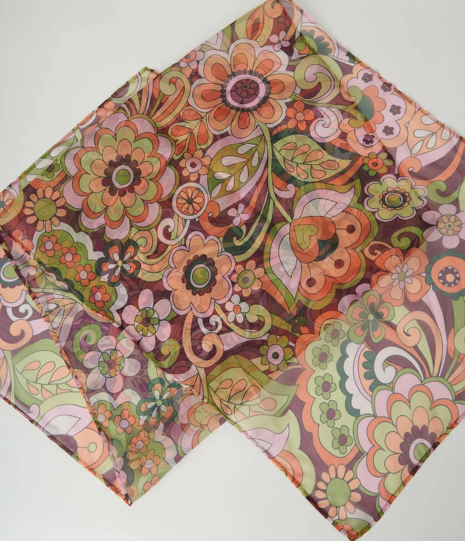 Smak Parlour Floral Mod Paisley Print Long Hair Scarf