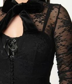 Unique Vintage Black Floral Lace Tallullah Duster New Arrivals!