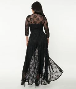 Unique Vintage Black Floral Lace Tallullah Duster New Arrivals!