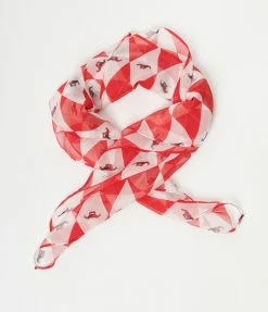 Harley Quinn X Smak Parlour Red & White Argyle Hair Scarf