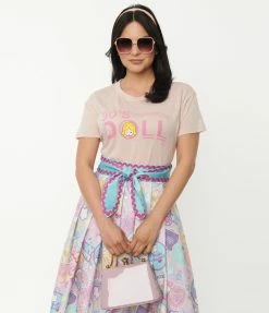 Fan Flair Polly Pocket X Unique Vintage Pink 90s Doll Crop Tee