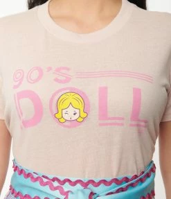 Fan Flair Polly Pocket X Unique Vintage Pink 90s Doll Crop Tee