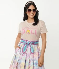 Fan Flair Polly Pocket X Unique Vintage Pink 90s Doll Crop Tee