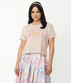Fan Flair Polly Pocket X Unique Vintage Pink 90s Doll Crop Tee