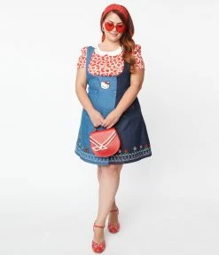 Clothing Hello Kitty X Smak Parlour Plus Size Flower Garden Border Pinafore Skirt
