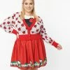 Clothing Hello Kitty X Smak Parlour Plus Size Red Bicycle Border Print Mini Skirt