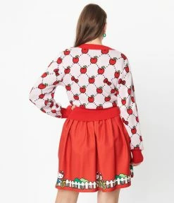 Hello Kitty X Smak Parlour Red Bicycle Border Print Mini Skirt