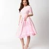 Unique Vintage Light Pink Ruffled Chiffon Petticoat Crinoline Unique Vintage Brand