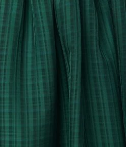 Unique Vintage Plus Size Emerald Plaid Chiffon Belle Babydoll Dress