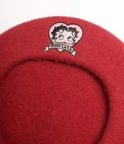 Betty Boop X Unique Vintage Burgundy Ooh La-La Beret