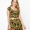 Sale Magnolia Place Tropical Fruit Bounty Print May Crop Top