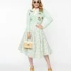 Magnolia Place Mint Gingham & Daisy Sally Swing Skirt