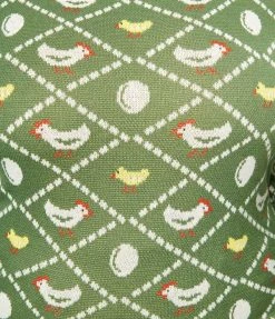 Unique Vintage Plus Size Green Chicken & The Egg Minou Sweater New Arrivals!