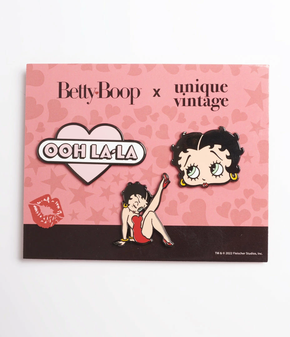 Betty Boop X Unique Vintage Ooh La-La Pin Set