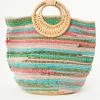 FAME Accessories Rainbow Braided & Straw Tote Bag Sale