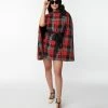 Trending Smak Parlour Red & Black Plaid Savile Row Cape Coat