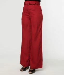 Unique Vintage Burgundy Ginger Pants