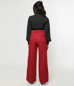 Unique Vintage Burgundy Ginger Pants