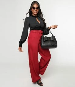 Unique Vintage Burgundy Ginger Pants