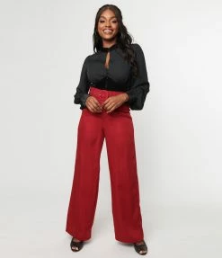 Unique Vintage Burgundy Ginger Pants