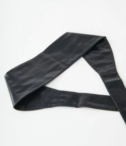 MAY BLUE Accessories Black Leatherette Waistband