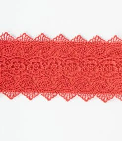 MAY BLUE Red Lace Waistband