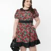 Clothing Hello Kitty X Smak Parlour Plus Size Strawberries & Bows Print Fit & Flare Dress