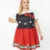 Clothing Hello Kitty X Smak Parlour Plus Size Black & White Boxy Crop Tee