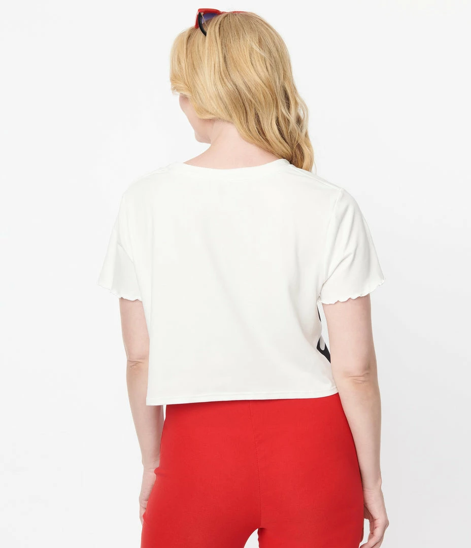 Hello Kitty X Smak Parlour Black & White Boxy Crop Tee Clothing