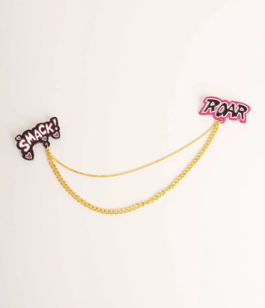 Betty & Veronica X Unique Vintage Roar & Smack Cardigan Pin Set