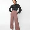 New Arrivals! Unique Vintage Mauve High Waist Suspender Pants
