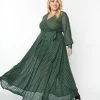 Unique Vintage Plus Size Emerald Sparkle Plaid Farrah Maxi Dress Clothing