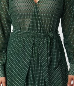 Unique Vintage Emerald Sparkle Plaid Farrah Maxi Dress Clothing