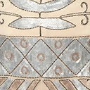 Unique Vintage 1920s Beige & Silver Deco Sequin Short Sleeve Flapper Dress