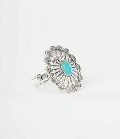 Anarchy Street Antique Silver & Turquoise Flower Bracelet