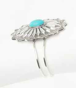 Anarchy Street Antique Silver & Turquoise Flower Bracelet