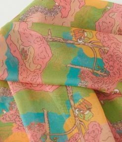 Unique Vintage Walk In The Park Print Long Hair Scarf