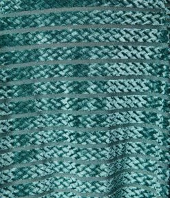 Unique Vintage Plus Size Dusty Blue Devore Stripe Velvet Flare Dress