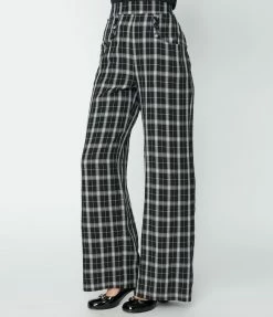 Clothing Unique Vintage Black & White Plaid Ginger Pants