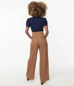 Unique Vintage Brown Plaid Tweed Ginger Pants Clothing