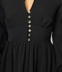 Unique Vintage Black Keyhole Swing Dress